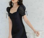 Đầm Cổ Vuông Tay Nơ