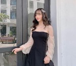 Minni Dress Gin Trễ Vai