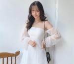 Minni Dress Gin Trễ Vai