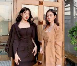Set Đầm 2 Túi Nút Bọc + Áo Khoác Vest
