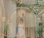 Đầm Trắng 2 Dây Cúp Phối Lưới Vạt Xéo