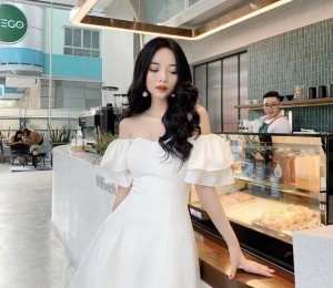 Đầm bèo vai cúp ngực - Enly dress - Đầm thiết kế