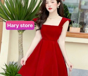 Đầm nhung cúp 2s xoè