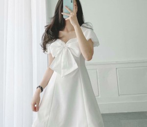  Đầm nơ ngực to
