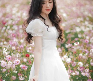Đầm trắng tay voan xịn xò hàng thiết kế