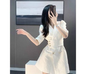Đầm vest nút chất gấm cao cấp
