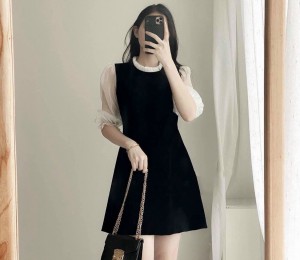 Đầm cổ tròn dáng suông - đầm thiết kế