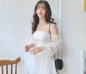 Minni Dress Gin Trễ Vai