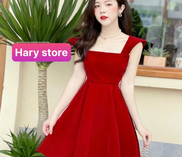 Đầm nhung cúp 2s xoè 