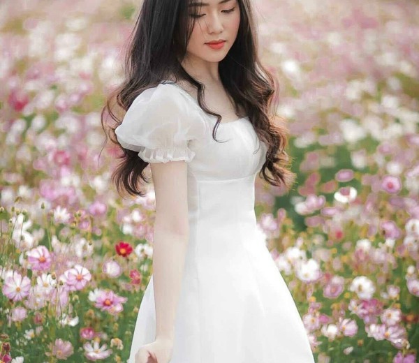 Đầm trắng tay voan xịn xò hàng thiết kế 