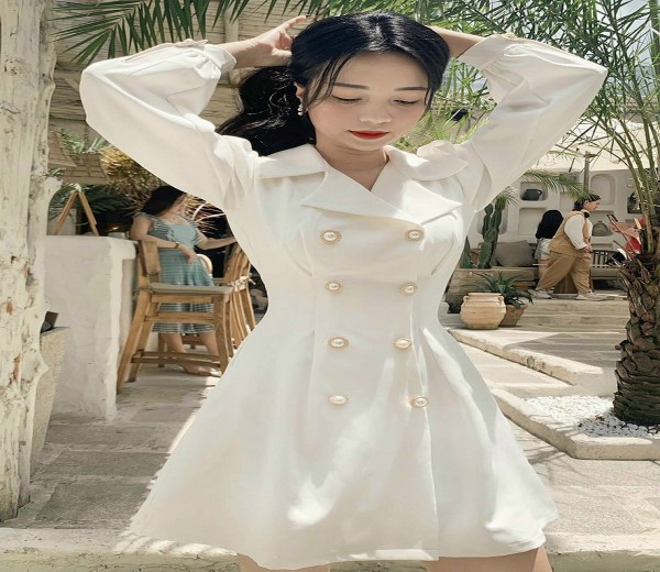 Đầm Vest 6 nút tay dài 